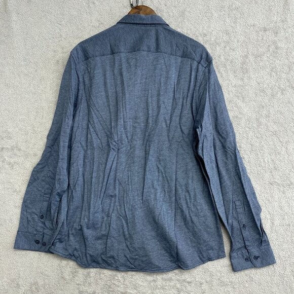 NEW DKNY Men's XL Long Sleeve Button down Sport Shirt Natural Stretch Blue - Picture 3 of 7